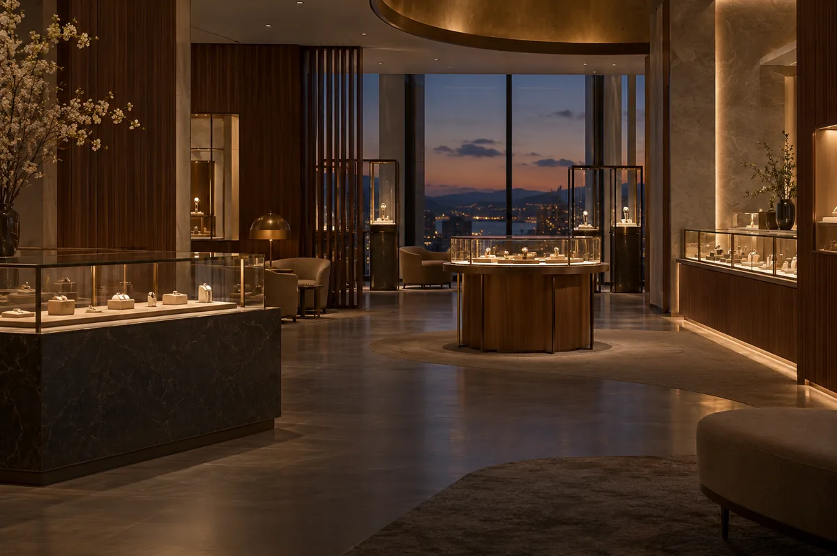 Illustrative fine watch and jewelry showroom for the proposed commercetools Composable Commerce integration workflow