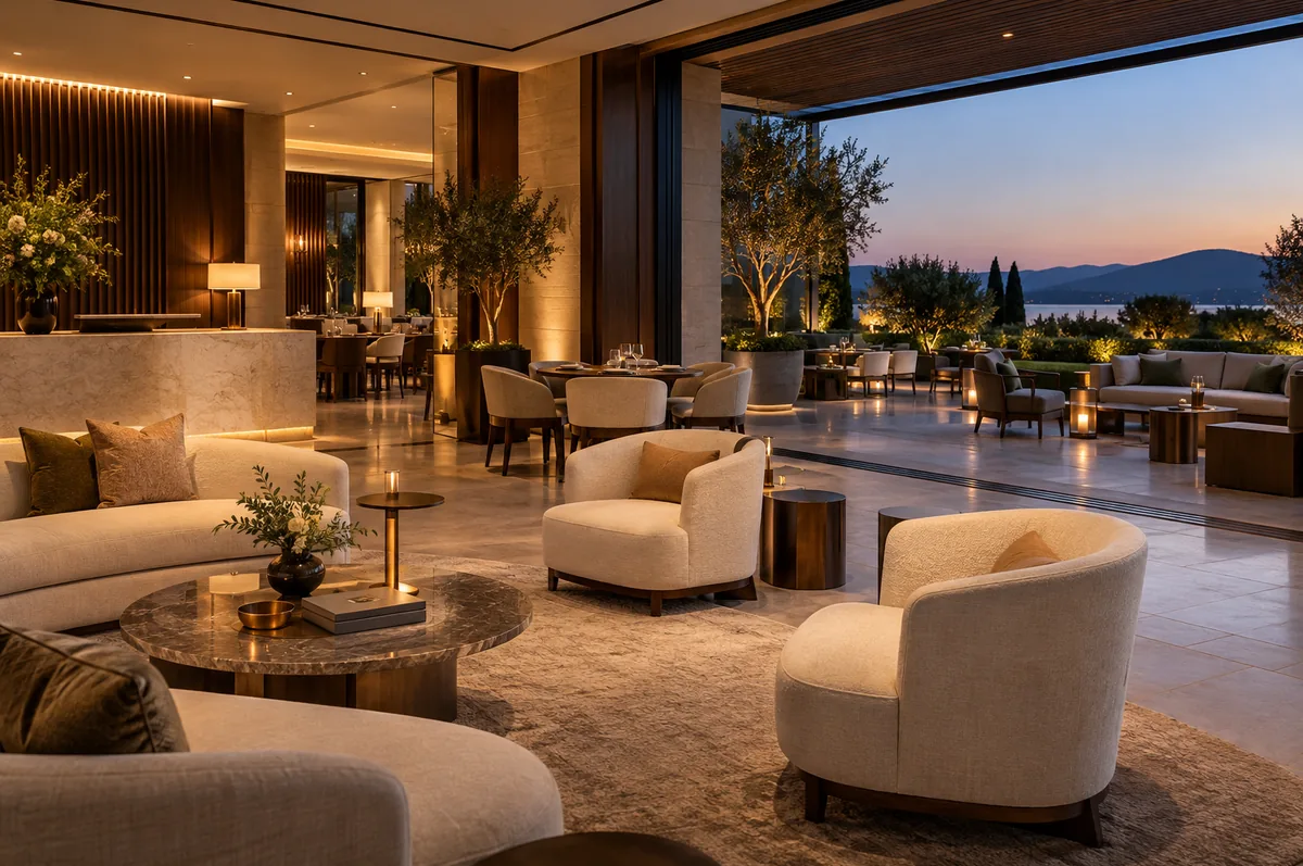 Illustrative private club interior for the Peoplevine integration workflow